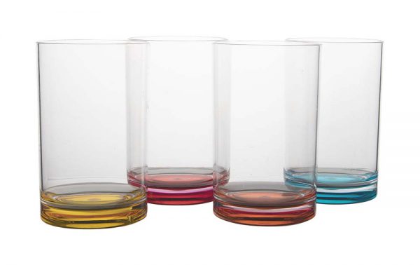 Gimex - Colour Line - Waterglas - Rainbow - 320 ml - 4 Stuks