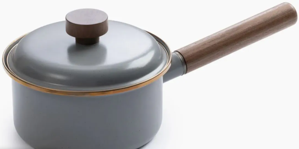 Barebones Enamel Saucepan Slate Grey