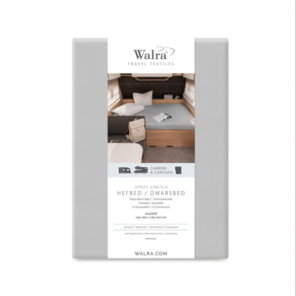 Walra Jersey hoeslaken (hefbed/dwarsbed) grijs