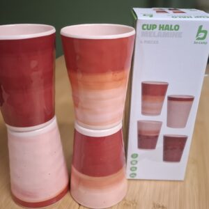 Bo-Camp - Beker - Halo - 400 ml - 4 Stuks - Melamine - Terra