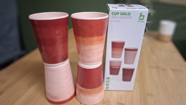 Bo-Camp - Beker - Halo - 400 ml - 4 Stuks - Melamine - Terra