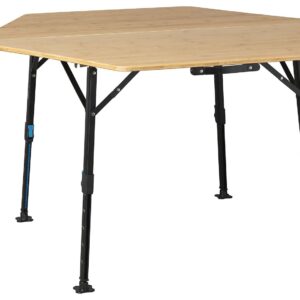 Verstelbare 6-hoekige tafel bamboe 1