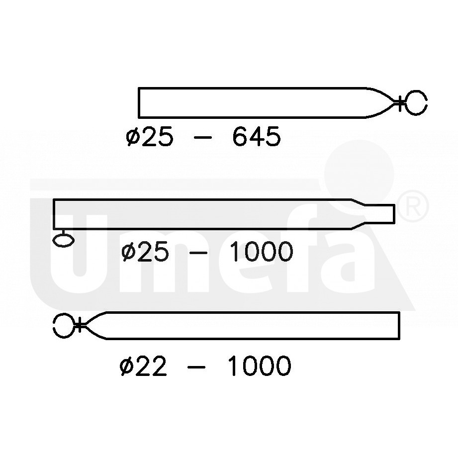verandastang 25/22 mm 170-250 cm