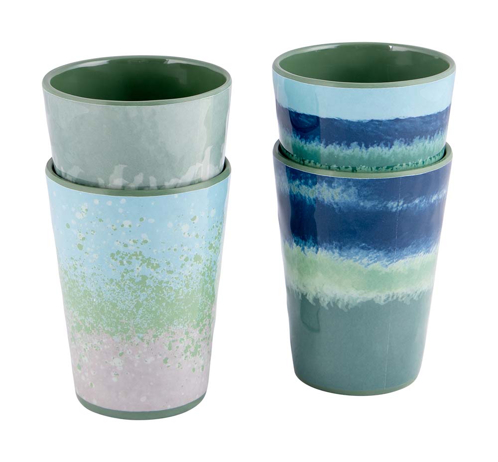 Bo-Camp - Beker - Halo - Blauw/Groen - 4 Stuks